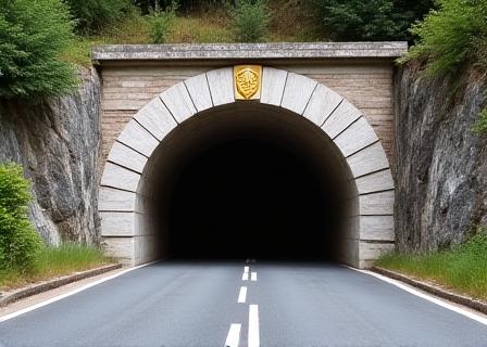 Handgefertigter Tunneldurchstich mit Natursteineinfassung