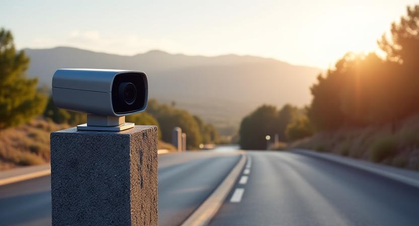 Modernes Kennzeichenerkennungssystem an einer Privatstraße